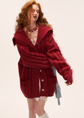 스트라이프 니트 카디건